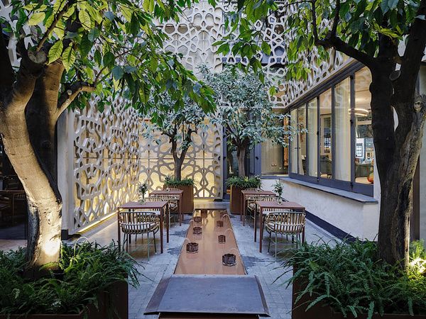 Orange Tree Courtyard of the EME Catedral Mercer Hotel