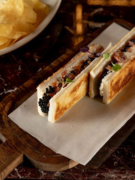 Salmon sandwich at Maestro Wine and Tapas Bar in the Hotel EME Catedral Mercer 