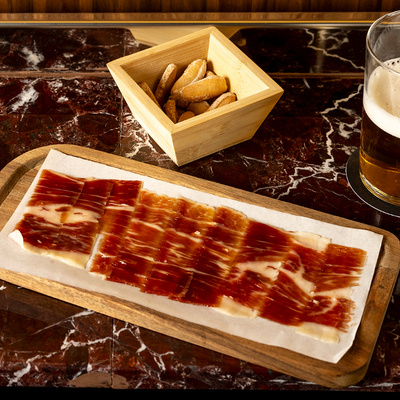 Iberian ham tapa at Maestro in the Hotel EME Catedral Mercer