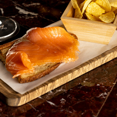 Smoked salmon tapa at Maestro in the Hotel EME Catedral Mercer