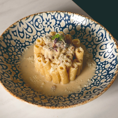 Carbonara Penne at Restaurant Al Lado in the Hotel EME Catedral Mercer