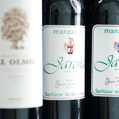Wine bottles at Mi Arma Restaurant Seville