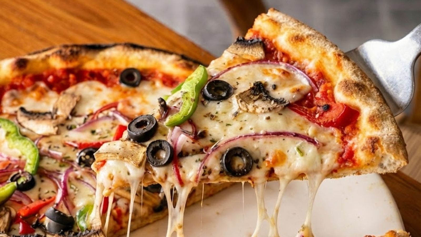 Veggie pizza at Al Lado Restaurant at Hotel EME Catedral Mercer