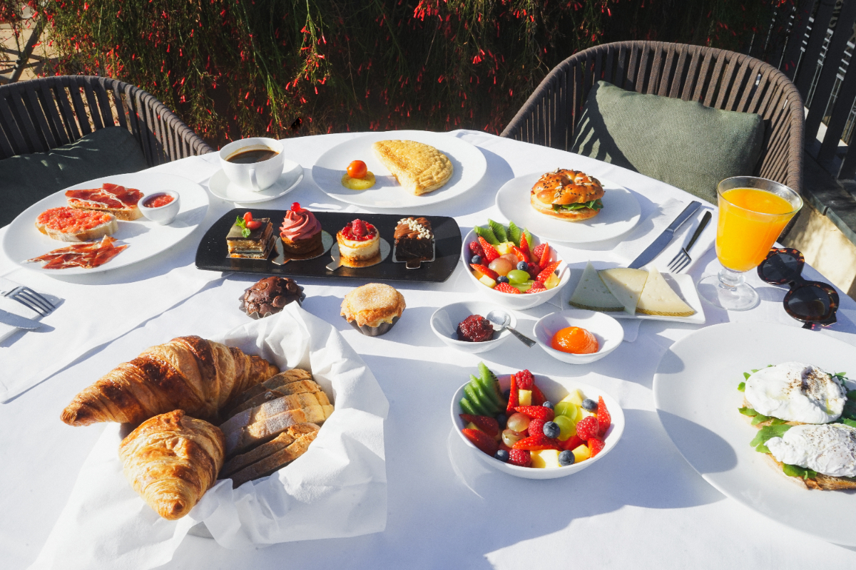Breakfast on the terrace of the room at the EME Catedral Mercer Hotel