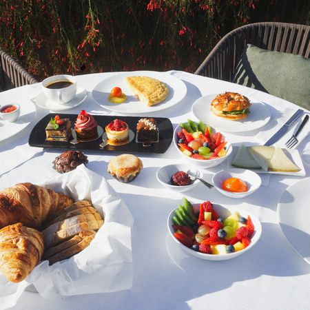 Breakfast on the private terrace of the room at the EME Catedral Mercer Hotel