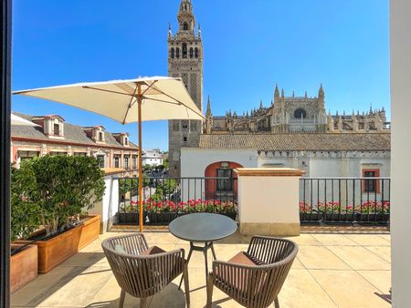 Terrace of the room of the EME Catedral Mercer Hotel